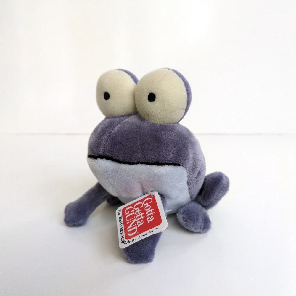 NWT Gund Plush Frog Purple Gray Spotted Stuffed Animal‎ Gotta Getta Retired